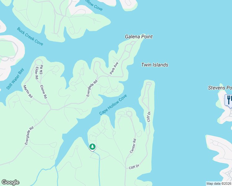 map of restaurants, bars, coffee shops, grocery stores, and more near 33411 Evanston Road in Sunrise Beach