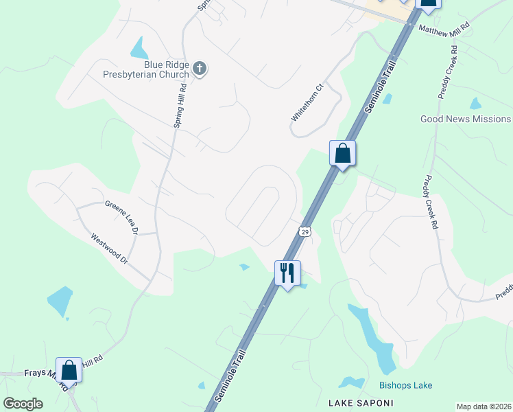 map of restaurants, bars, coffee shops, grocery stores, and more near 311 Elizabeth Drive in Ruckersville