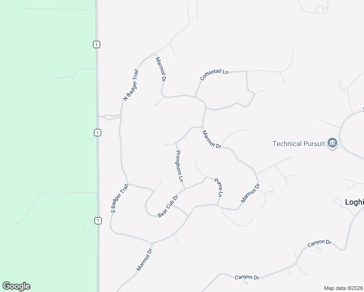 map of restaurants, bars, coffee shops, grocery stores, and more near 205 Pronghorn Lane in Ridgway