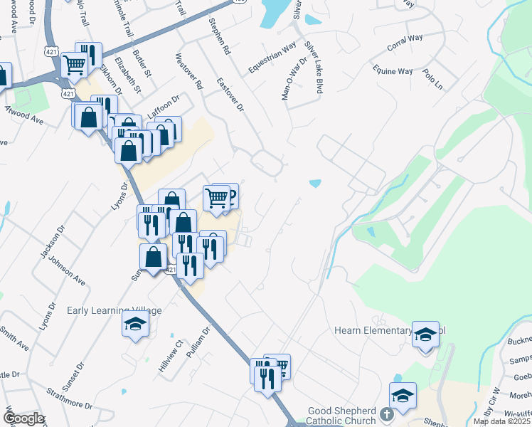 map of restaurants, bars, coffee shops, grocery stores, and more near 118 Tuscany Lane in Frankfort