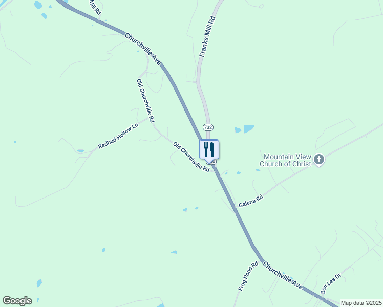 map of restaurants, bars, coffee shops, grocery stores, and more near 61 Old Churchville Road in Staunton