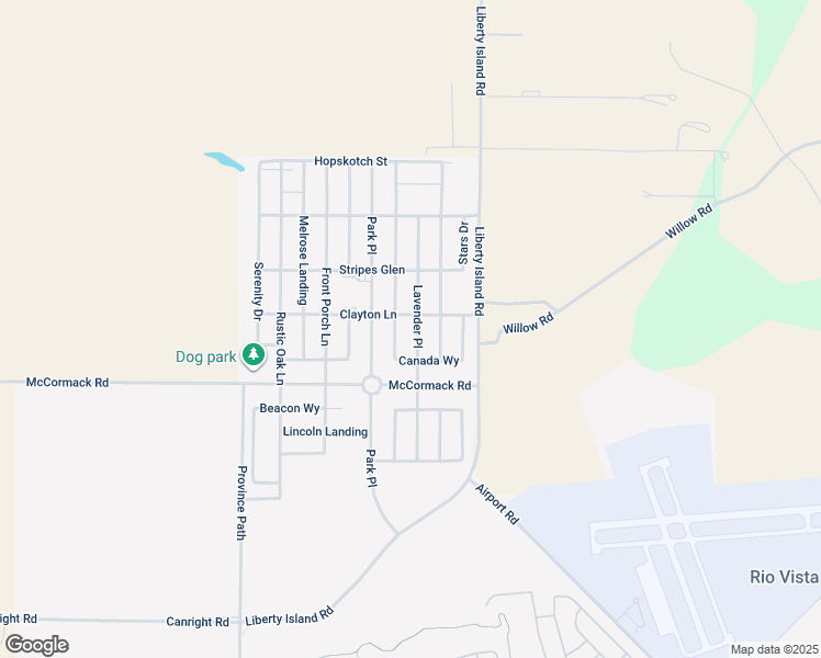 map of restaurants, bars, coffee shops, grocery stores, and more near 2071 Lavender Place in Rio Vista