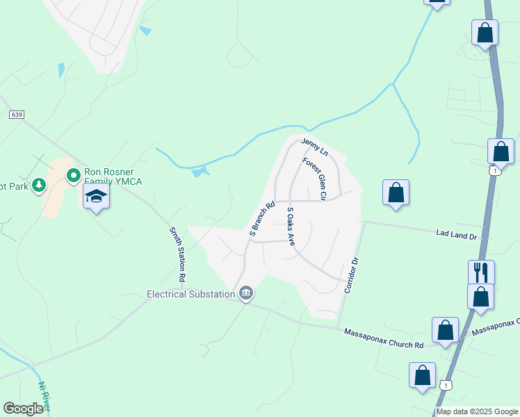 map of restaurants, bars, coffee shops, grocery stores, and more near in Fredericksburg