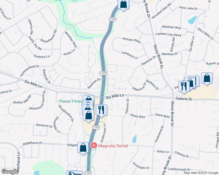 map of restaurants, bars, coffee shops, grocery stores, and more near 3601 Fenwick Park Place in Louisville