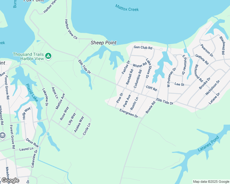 map of restaurants, bars, coffee shops, grocery stores, and more near 116 Oak Lane in Colonial Beach