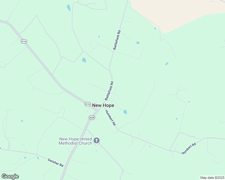 map of restaurants, bars, coffee shops, grocery stores, and more near 647 Battlefield Road in New Hope