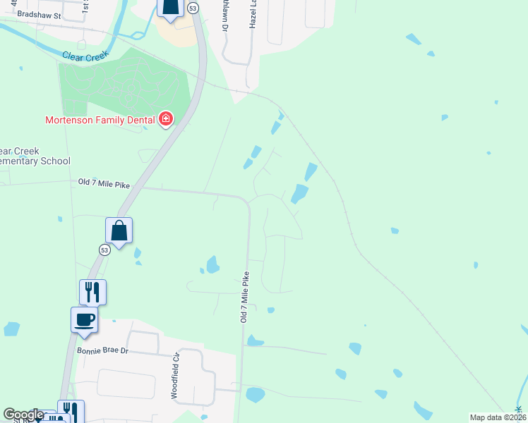 map of restaurants, bars, coffee shops, grocery stores, and more near 700 State Highway 2558 in Shelbyville