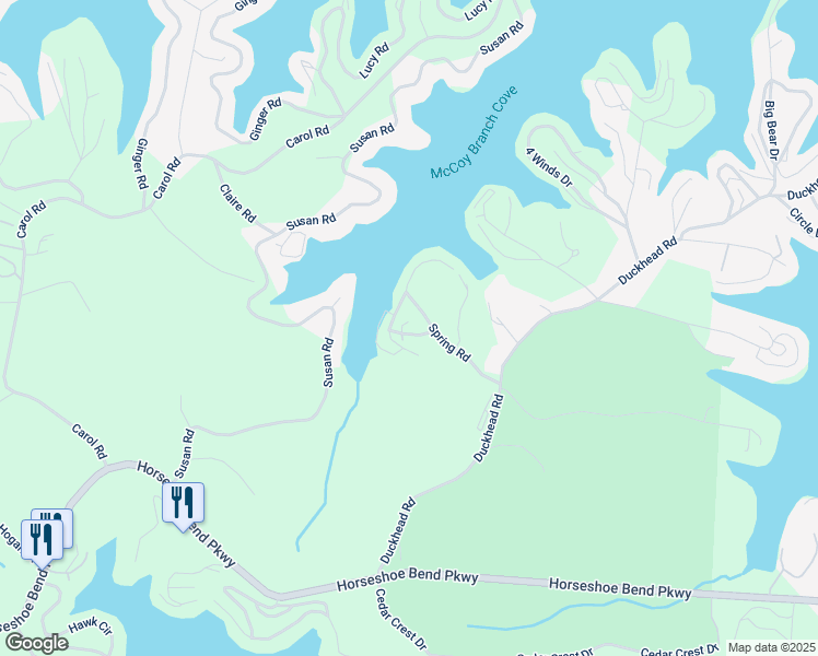 map of restaurants, bars, coffee shops, grocery stores, and more near 57 Maywood Drive in Lake Ozark