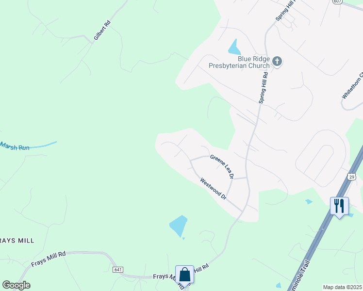 map of restaurants, bars, coffee shops, grocery stores, and more near 14 Branchland Court in Ruckersville
