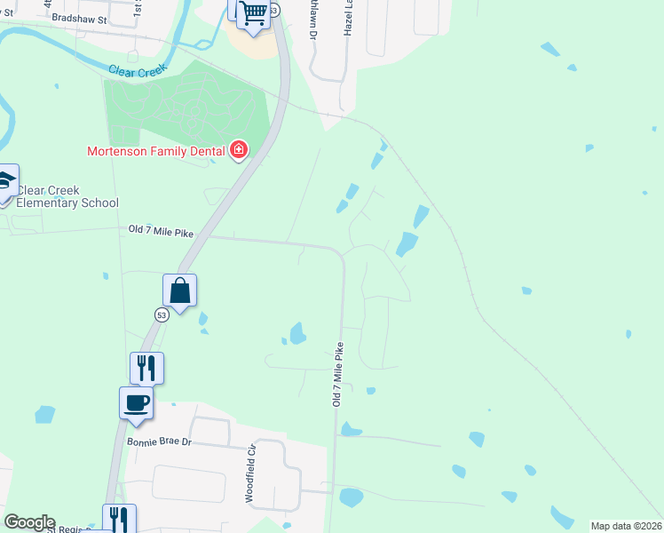 map of restaurants, bars, coffee shops, grocery stores, and more near 700 State Highway 2558 in Shelbyville