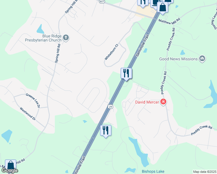 map of restaurants, bars, coffee shops, grocery stores, and more near 270 Holly Hill Dr in Ruckersville