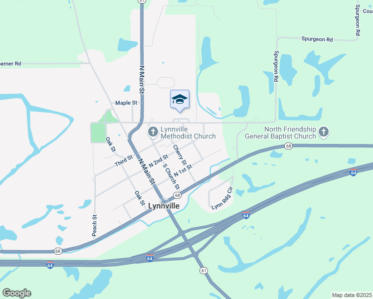 map of restaurants, bars, coffee shops, grocery stores, and more near 401-499 East 2nd Street in Lynnville