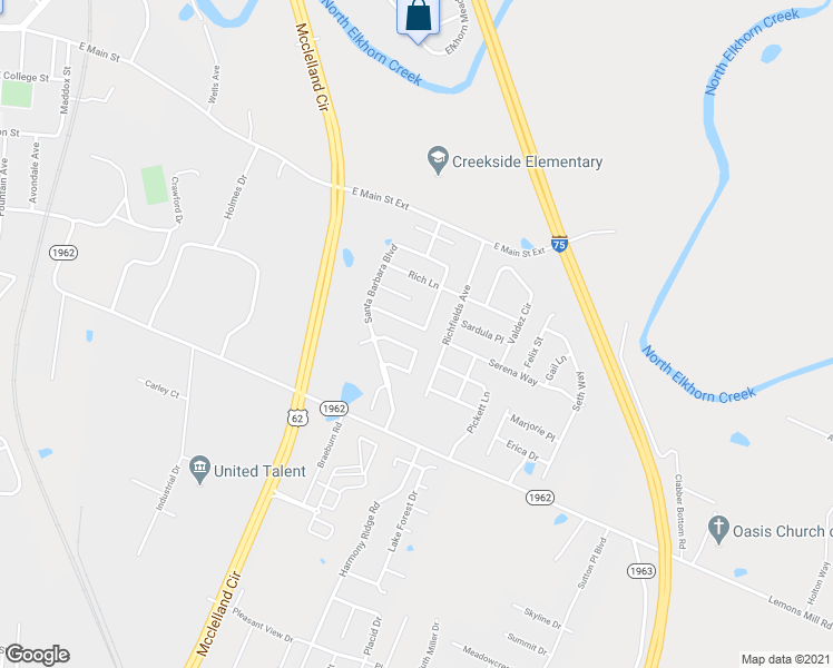 map of restaurants, bars, coffee shops, grocery stores, and more near 120 Santa Monica Drive in Georgetown