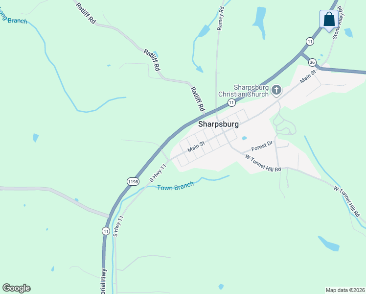 map of restaurants, bars, coffee shops, grocery stores, and more near 753 Main Street in Sharpsburg