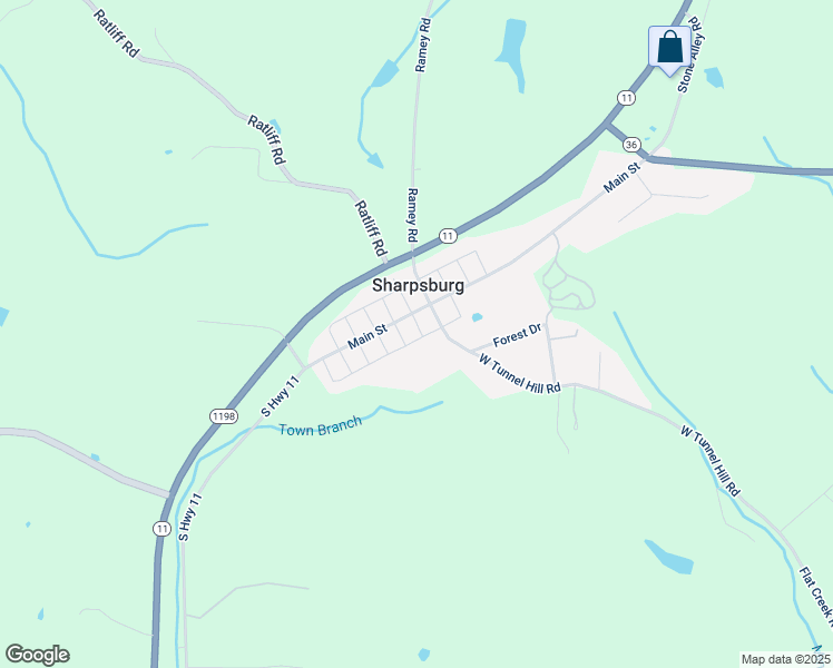 map of restaurants, bars, coffee shops, grocery stores, and more near 102 Montgomery Street in Sharpsburg