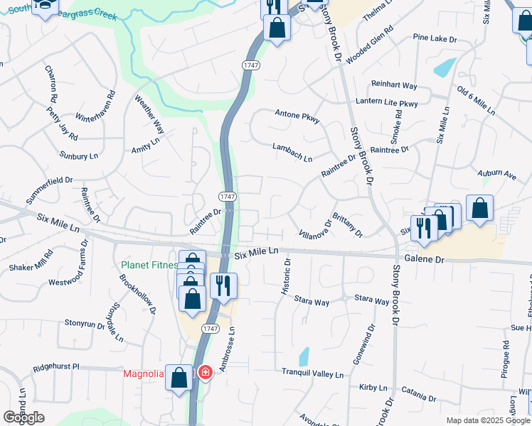 map of restaurants, bars, coffee shops, grocery stores, and more near 3220 Vale Wood Court in Louisville