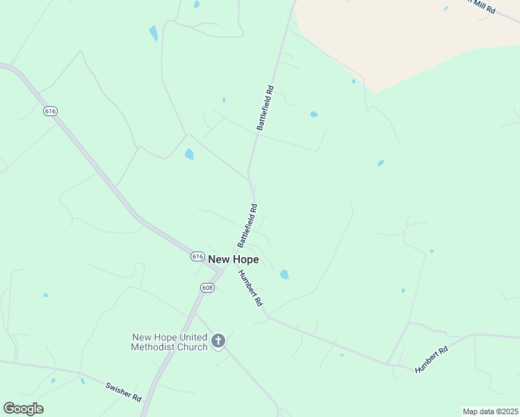 map of restaurants, bars, coffee shops, grocery stores, and more near 663 Battlefield Road in New Hope