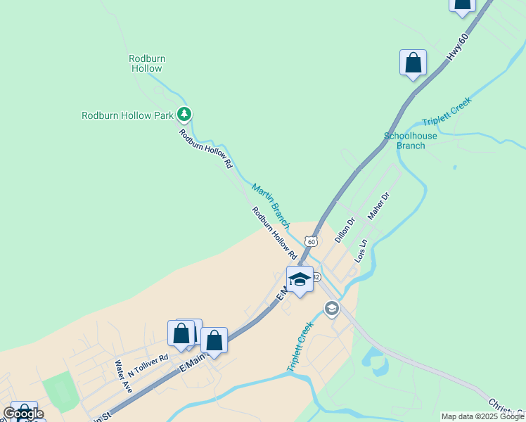 map of restaurants, bars, coffee shops, grocery stores, and more near 100 Rodburn Hollow Road in Morehead
