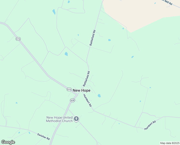 map of restaurants, bars, coffee shops, grocery stores, and more near 663 Battlefield Road in New Hope