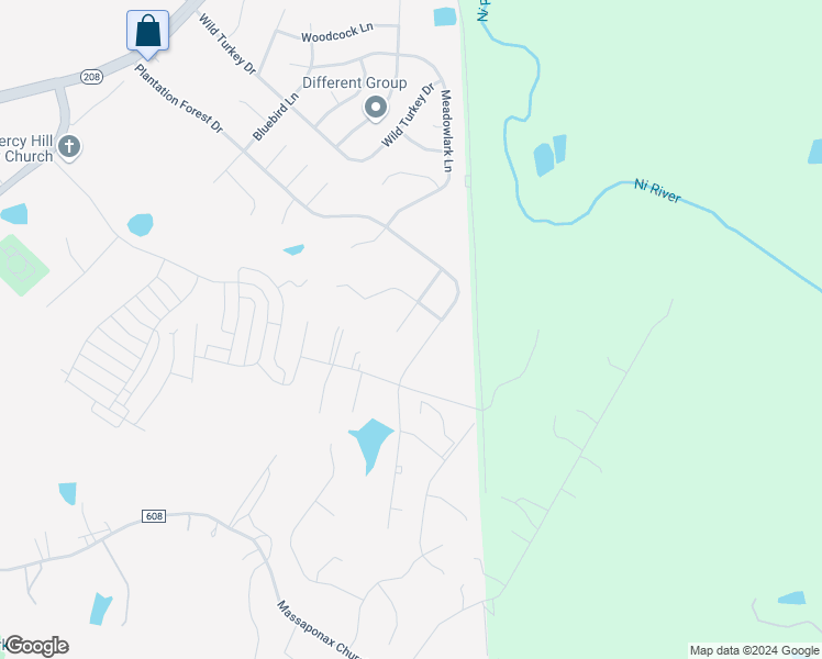 map of restaurants, bars, coffee shops, grocery stores, and more near 10207 Bayberry Lane in Spotsylvania Courthouse