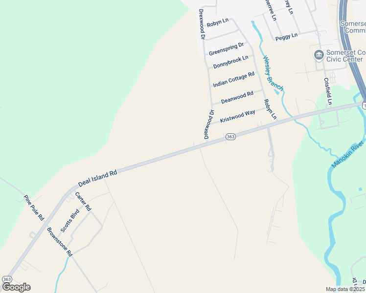 map of restaurants, bars, coffee shops, grocery stores, and more near 29920 Deal Island Road in Princess Anne