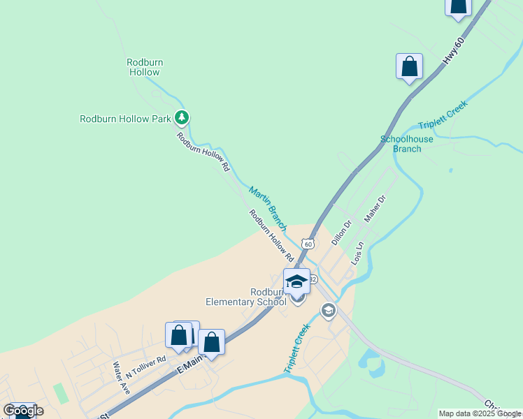map of restaurants, bars, coffee shops, grocery stores, and more near 100 Rodburn Hollow Road in Morehead