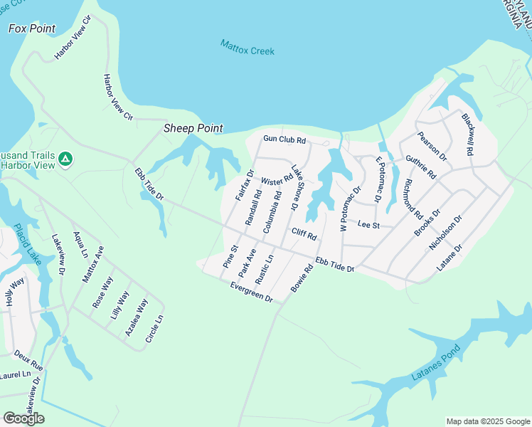 map of restaurants, bars, coffee shops, grocery stores, and more near 89 Columbia Road in Colonial Beach