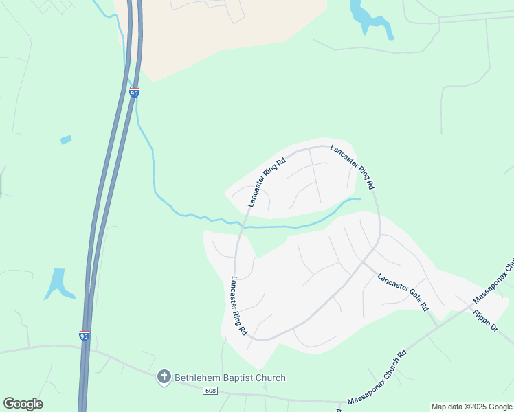 map of restaurants, bars, coffee shops, grocery stores, and more near 3613 Lancaster Ring Road in Fredericksburg