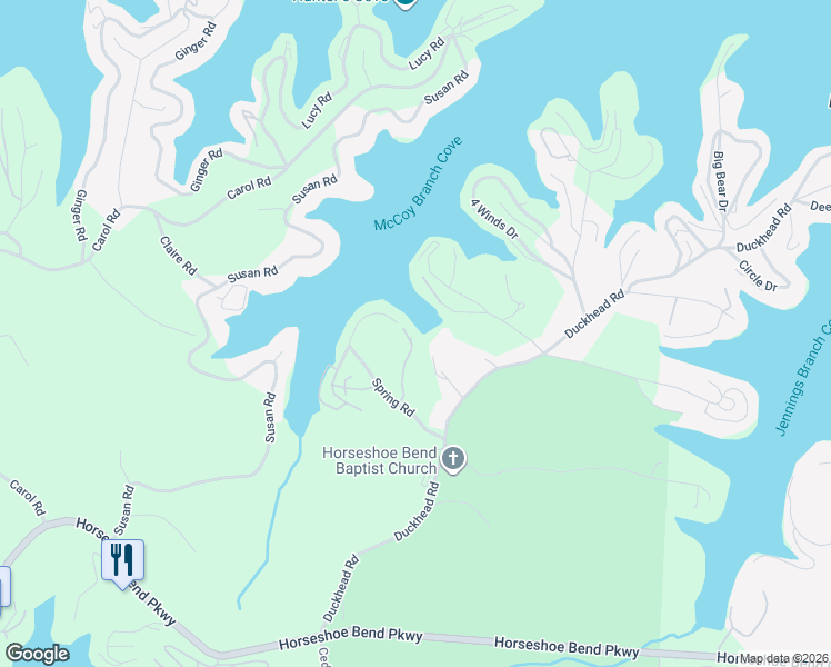 map of restaurants, bars, coffee shops, grocery stores, and more near 698 Spring Road in Lake Ozark