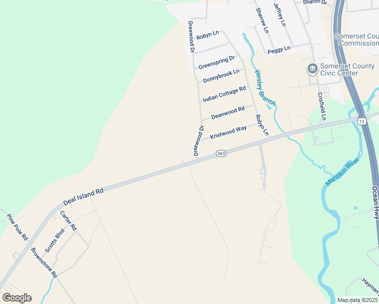 map of restaurants, bars, coffee shops, grocery stores, and more near 11660 Drexwood Drive in Princess Anne