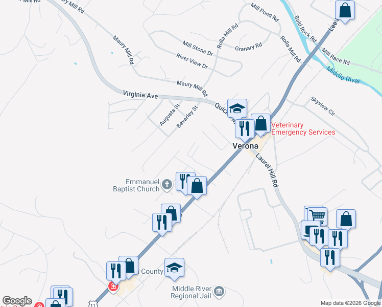 map of restaurants, bars, coffee shops, grocery stores, and more near 73 Holly Lane in Verona