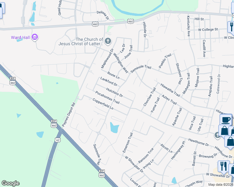 map of restaurants, bars, coffee shops, grocery stores, and more near 798 Seminole Trail in Georgetown
