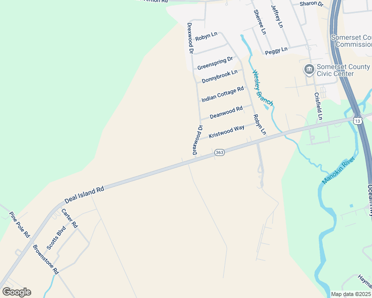 map of restaurants, bars, coffee shops, grocery stores, and more near 11660 Drexwood Drive in Princess Anne