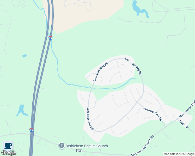 map of restaurants, bars, coffee shops, grocery stores, and more near 3617 Lancaster Ring Road in Fredericksburg