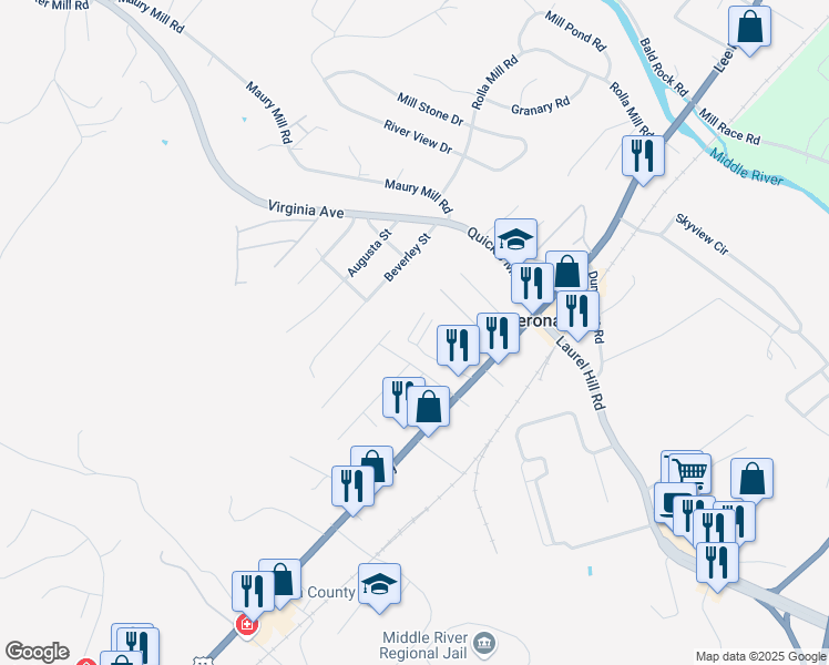 map of restaurants, bars, coffee shops, grocery stores, and more near 81 Holly Lane in Verona
