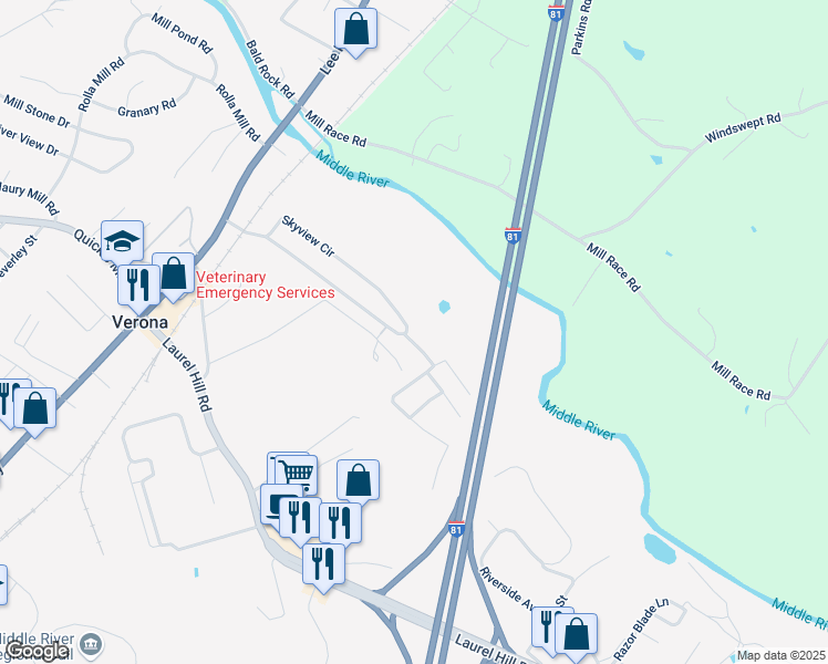 map of restaurants, bars, coffee shops, grocery stores, and more near 8 Ken-View Avenue in Verona