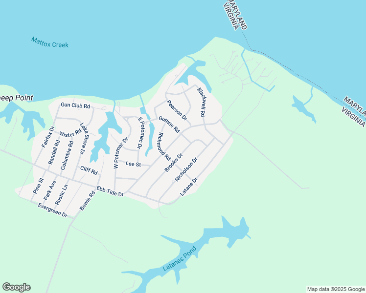 map of restaurants, bars, coffee shops, grocery stores, and more near 301 Brooks Drive in Colonial Beach