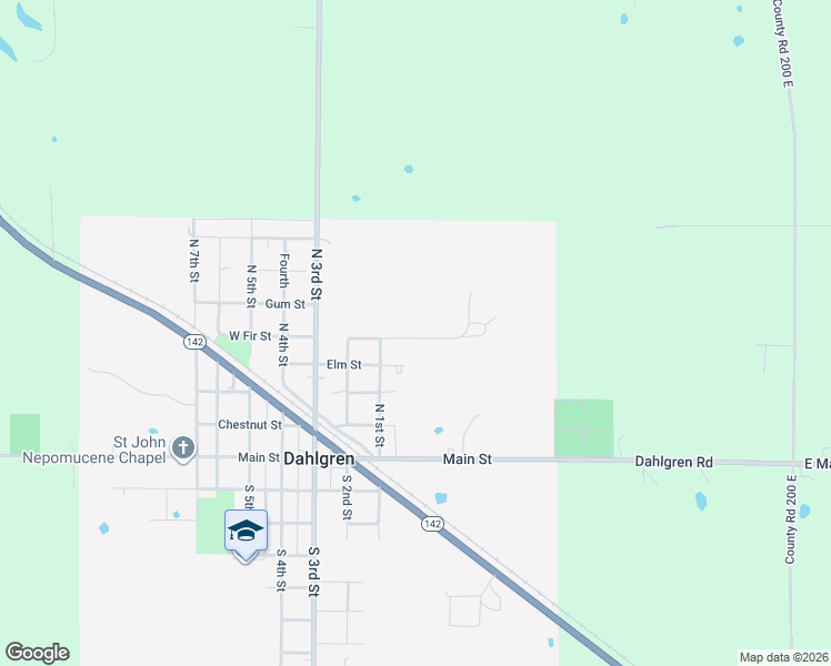 map of restaurants, bars, coffee shops, grocery stores, and more near 202 Fir Street in Dahlgren