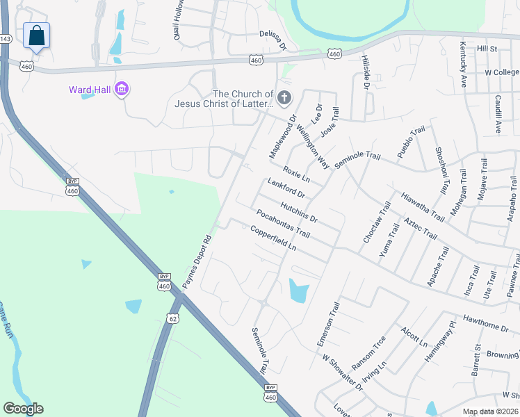 map of restaurants, bars, coffee shops, grocery stores, and more near 815 Pocahontas Trail in Georgetown