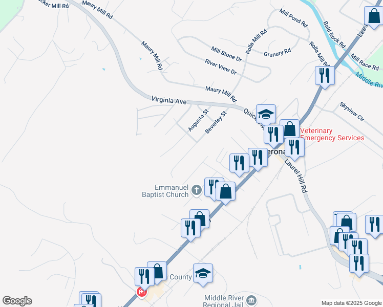 map of restaurants, bars, coffee shops, grocery stores, and more near 116 Beverley Street in Verona