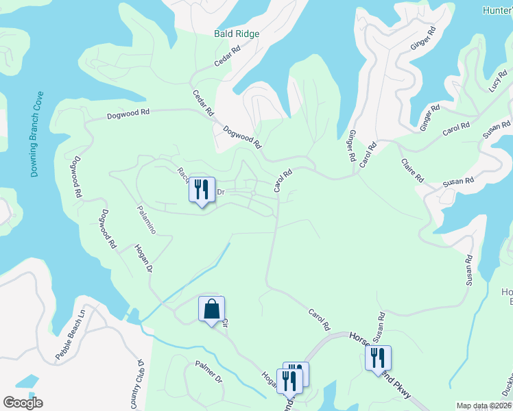 map of restaurants, bars, coffee shops, grocery stores, and more near 23 Laguna Drive in Lake Ozark
