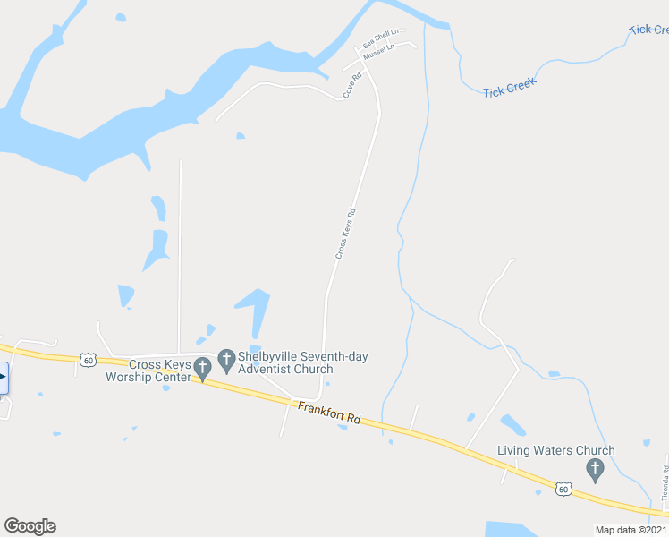 map of restaurants, bars, coffee shops, grocery stores, and more near 501 Cross Keys Road in Shelbyville