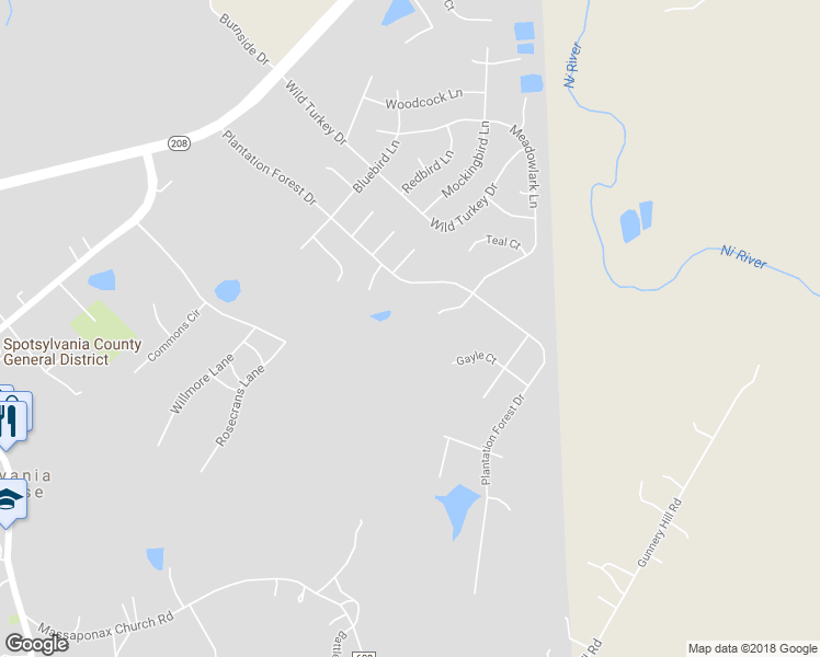 map of restaurants, bars, coffee shops, grocery stores, and more near 7000 Gayle Court in Spotsylvania Courthouse