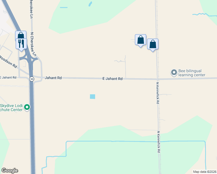 map of restaurants, bars, coffee shops, grocery stores, and more near 5550 East Jahant Road in Galt