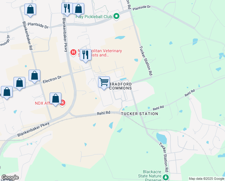 map of restaurants, bars, coffee shops, grocery stores, and more near 2603 Callery Place in Louisville