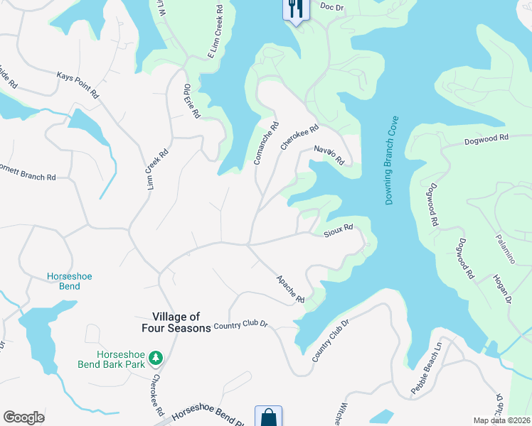 map of restaurants, bars, coffee shops, grocery stores, and more near 22 Vajo Court in Lake Ozark