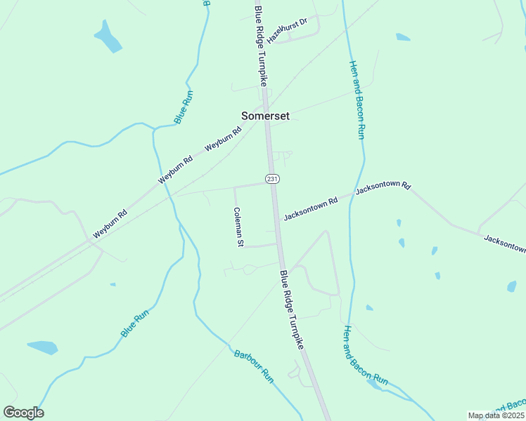 map of restaurants, bars, coffee shops, grocery stores, and more near 14456 Blue Ridge Turnpike in Somerset