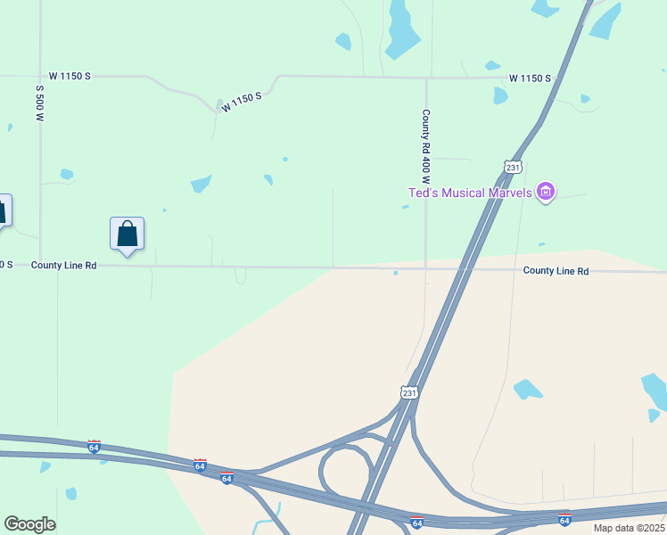 map of restaurants, bars, coffee shops, grocery stores, and more near West 1200 South in Huntingburg