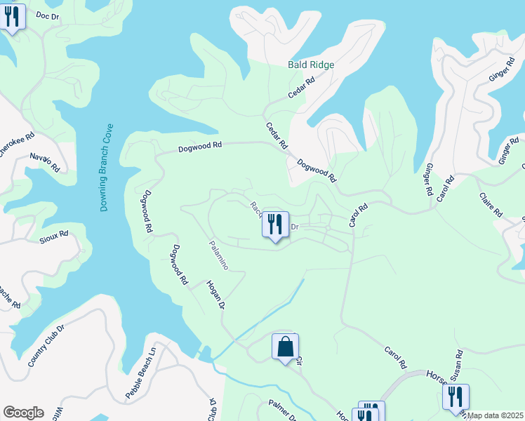 map of restaurants, bars, coffee shops, grocery stores, and more near 153 Costa del Sol Drive in Lake Ozark
