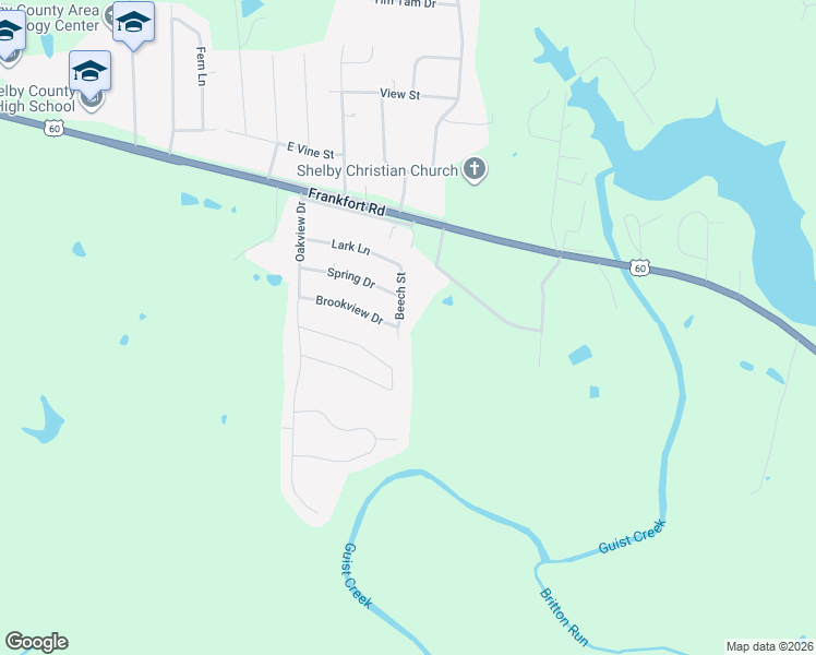 map of restaurants, bars, coffee shops, grocery stores, and more near 1106 Beech Street in Shelbyville
